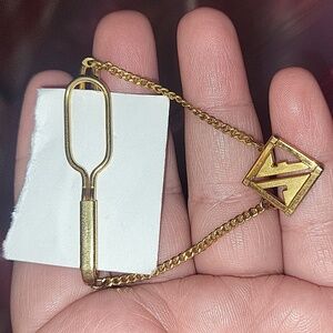 Swank gold old plated tie bar